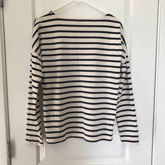 J.Crew Embroidered Lips Stripe Long Sleeve Tee - Picture 5 of 6